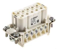 10441100 EPIC Heavy Duty Power Connector Insert, 14A, Female, H-A Series, 10 Contacts