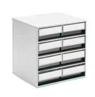 0830-1 Treston 8 Drawer Storage Unit, Plastic, 395mm x 400mm x 300mm, Clear