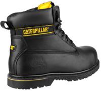 p708026 CAT Holton Black Steel Toe Capped Men's Safety Boots, UK 6, EU 39