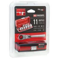 rxpicopb Facom 11-Piece Metric 1/4 in Standard Socket Set with Ratchet, 6 point