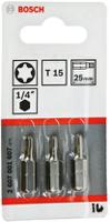 2607001607 Bosch Torx Screwdriver Bit, T15 Tip, 25 mm Overall