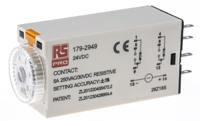 179-2949 RS PRO Plug In Timer Relay, 24V dc, 2-Contact, 0.5 → 10s, 1-Function, DPDT