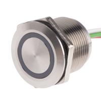 823-2785 RS PRO Capacitive Switch Latching NO,Illuminated, Red, IP68 Brass