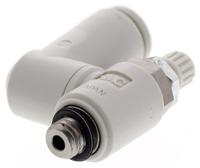 as1301f-m5-04 SMC AS Series Threaded Flow Regulator, M5 x 0.8 Male Inlet Port x M5 x 0.8 Male Outlet Port x 4mm Tube Outlet Port