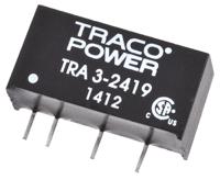 tra-3-2419 TRACOPOWER TRA 3 DC-DC Converter, 9V dc/ 333mA Output, 21.6 → 26.4 V dc Input, 3W, Through Hole, +85°C Max Temp