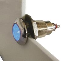 538-930-63 Marl Blue Panel Mount Indicator, 12 → 28V, 12.7mm Mounting Hole Size, Solder Tab Termination, IP67