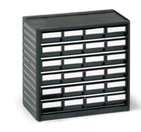 291-4esd Treston 24 Drawer Storage Unit, PP, 290mm x 310mm x 180mm, Black