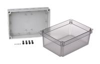 pcm-200150-t-enclosure Fibox Grey Polycarbonate Enclosure, IP66, IP67, Clear Lid, 255 x 180 x 150mm