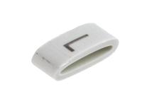 531-07872-hobs85-pvc-wh HellermannTyton HODS85 Slide On Cable Markers, Black on White, Pre-printed "L", 1.8 → 6.3mm Cable, 531-07872