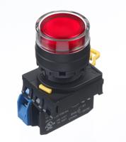 yw1l-mf2e10qm3r Idec YW Series Illuminated Push Button Complete Unit, Panel Mount, 22mm Cutout, SPST, IP65