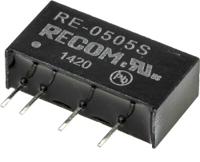 re-0505s Recom RE DC-DC Converter, 5V dc/ 200mA Output, 4.5 → 5.5 V dc Input, 1W, Through Hole, +85°C Max Temp -40°C Min