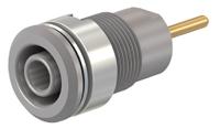 233010-28 Staubli Grey Female Banana Socket, 4 mm Connector, 24A, 1000V, Gold Plating
