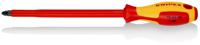98-25-04 Knipex Pozidriv Insulated Screwdriver, PZ4 Tip, 200 mm Blade, VDE/1000V, 320 mm Overall