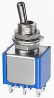 5647a17 APEM Toggle Switch, Panel Mount, (On)-Off-(On), DPDT, Solder Lug Terminal, 30V dc