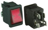 lra32h2bbren ZF Illuminated DPST, On-Off Rocker Switch Panel Mount