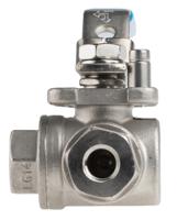 499-1865 RS PRO Stainless Steel L Port, 3 Way, Ball Valve, Threaded, BSPP 1/4in, 68bar Operating Pressure