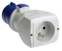610374 Scame IP20 Blue 1 x 2P + E, 1 x 2P + E Industrial Power Connector Adapter Plug, Socket, Rated At 16A, 250 V