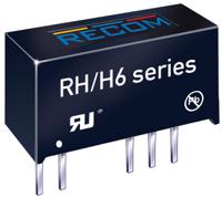 rh-2405dh6 Recom RH DC-DC Converter, ±5V dc/ ±100mA Output, ±21.6 V dc, ±26.4 V dc Input, 1W, Through Hole, +90°C Max Temp -40°C
