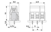 1890976 Phoenix Contact MKDSN 2.5/3 Series PCB Terminal Block, 3-Contact, 5mm Pitch, Through Hole Mount, 1-Row, Screw
