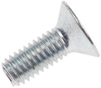 483-9874 RS PRO Bright Zinc Plated Steel Hex Socket Countersunk Screw, DIN 7991, M6 x 16mm