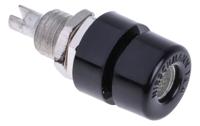 930166100 Hirschmann Test & Measurement Black Female Banana Socket, 4 mm Connector, Solder Termination, 32A, 30 V ac, 60V dc, Tin