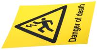 776-0989 RS PRO Black/Yellow PC Safety Labels, Danger of Death-Text 400 mm x 300mm