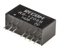 rs-1205s Recom RS DC-DC Converter, 5V dc/ 400mA Output, 9 → 18 V dc Input, 2W, Through Hole, +85°C Max Temp -40°C Min Temp