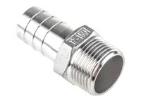 499-3776 RS PRO Stainless Steel Pipe Fitting, Straight Hexagon Hose Nipple, Male R 1in x Male