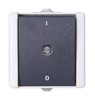 540256000 Kopp Grey Rocker Light Switch, 1 Way, 1 Gang