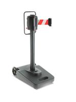 smart1510rb1 Viso Black Polypropylene, Steel Retractable Barrier, 15m, Red/White Tape