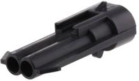 12162000 Delphi, Metri-Pack 150 Automotive Connector Plug Black Cable Mount 2 Way, Crimp Termination