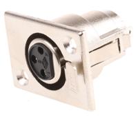 548-9105 RS PRO Panel Mount XLR Connector, Female, 3 Way, Silver Plating