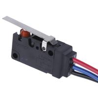 d2vw-5l1-1mdchn Omron Hinge Lever Micro Switch, Pre-wired Terminal, 5 A @ 250 V ac, SPDT, IP67