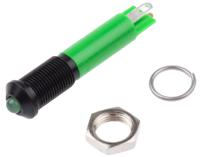 210-333 RS PRO Green Panel Mount Indicator, 24V dc, 6mm Mounting Hole Size, Solder Tab Termination