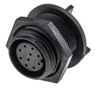 px041310s Bulgin Circular Connector, 10 Contacts, Rear, Miniature Connector, Socket, Female, IP68, Buccaneer 400 Series
