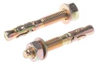 908-6965 RS PRO Carbon Steel Anchor Bolt M10 x 75mm, 10mm Fixing Hole