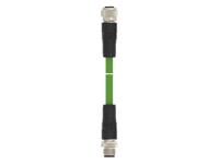 tad14545101-003 TE ConnectivityTAD1454, 1.5m Cat5e, Green M12 to M12 Shielded, Terminated PUR Sheath