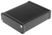 1455l1201bk Hammond 1455 Series Black Aluminium Enclosure, IP54, Black Lid, 120 x 103 x 31mm
