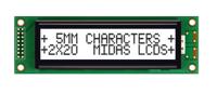 mc22005a6w-fptlwi-v2 Midas MC22005A6W-FPTLWI-V2 Alphanumeric LCD Alphanumeric Display, 2 Rows by 20 Characters