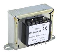 504-628 RS PRO 50VA 2 Output Chassis Mounting Transformer, 20V ac, IEC 61558-2-6