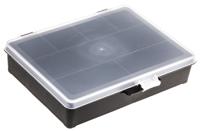 132435 Raaco 7 Cell Black PP Compartment Box, 40mm x 179mm x 151mm