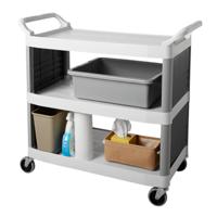 fg335100gray Rubbermaid Commercial Products 28.9L Grey Polyethylene Storage Box, 17.78cm x 43.51cm x 54.61cm