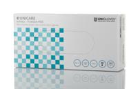gs0033 Unigloves Unicare Blue Powder-Free Nitrile Disposable Gloves, Size 8, Medium, 100 per Pack