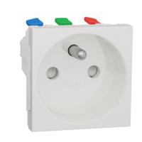 nu305918 Schneider Electric White 1 Gang Power Socket, 2 Poles, 16A, French 2P, Indoor Use