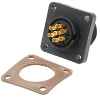 932455100-cm-02-e-14s-61-p Hirschmann 7 Way Panel Mount MIL Spec Circular Connector, Pin Contacts,Shell Size 14, Screw Coupling, MIL-DTL-5015