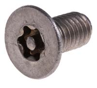 621-2596 RS PRO Plain Flat Stainless Steel Tamper Proof Security Screw, M6 x 12mm