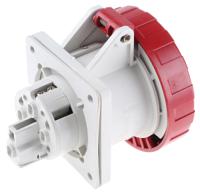 4283266 Scame IP67 Red Panel Mount 3P + E Industrial Power Socket, Rated At 32A, 380 → 415 V