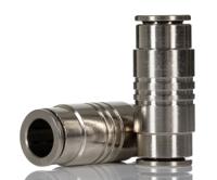 100201000 Norgren PNEUFIT 10 Series Straight Tube-to-Tube Adaptor, Push In 10 mm to Push In 10 mm, Tube-to-Tube Connection Style,