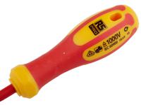125-3081 RS PRO Slotted Insulated Screwdriver, 4 x 0.8 mm Tip, 100 mm Blade, VDE/1000V, 200 mm Overall