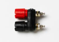 6883 Pomona 30A, Black, Red Binding Post With Brass Contacts and Nickel Plated - 3.91mm Hole Diameter
